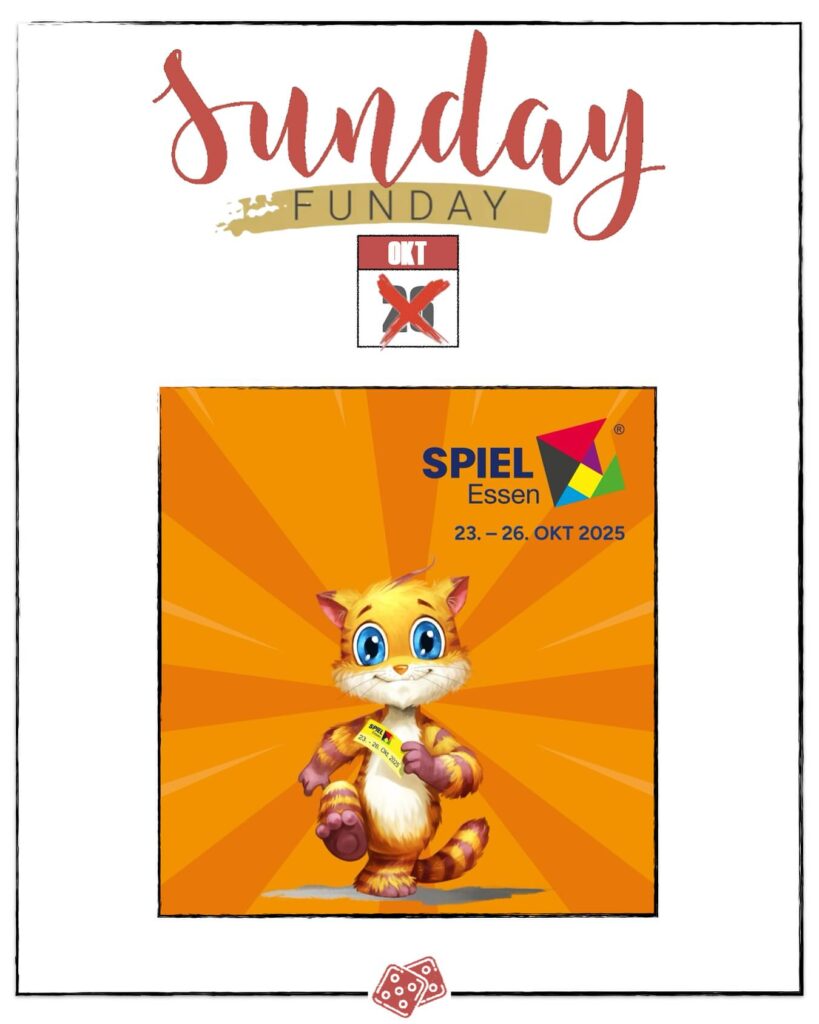 N&auml;sta vecka &auml;r det Spiel i Essen s&aring; Sunday Funday den 26:e &auml;r inst&auml;llt!